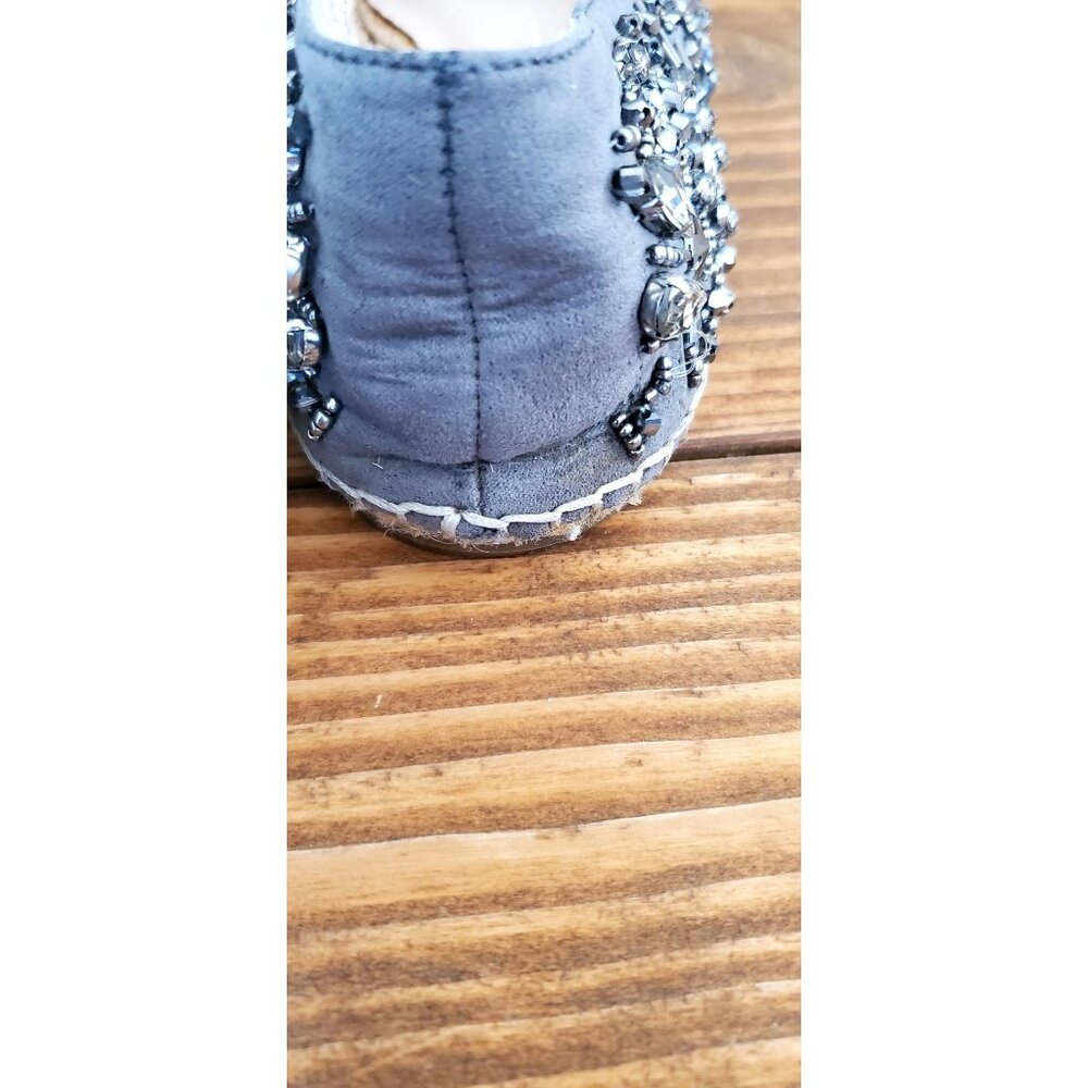 Kurt Geiger Beaded Embellished Grey Slip-On Loafers Rhinestones Size 7 - Picture 7 of 15